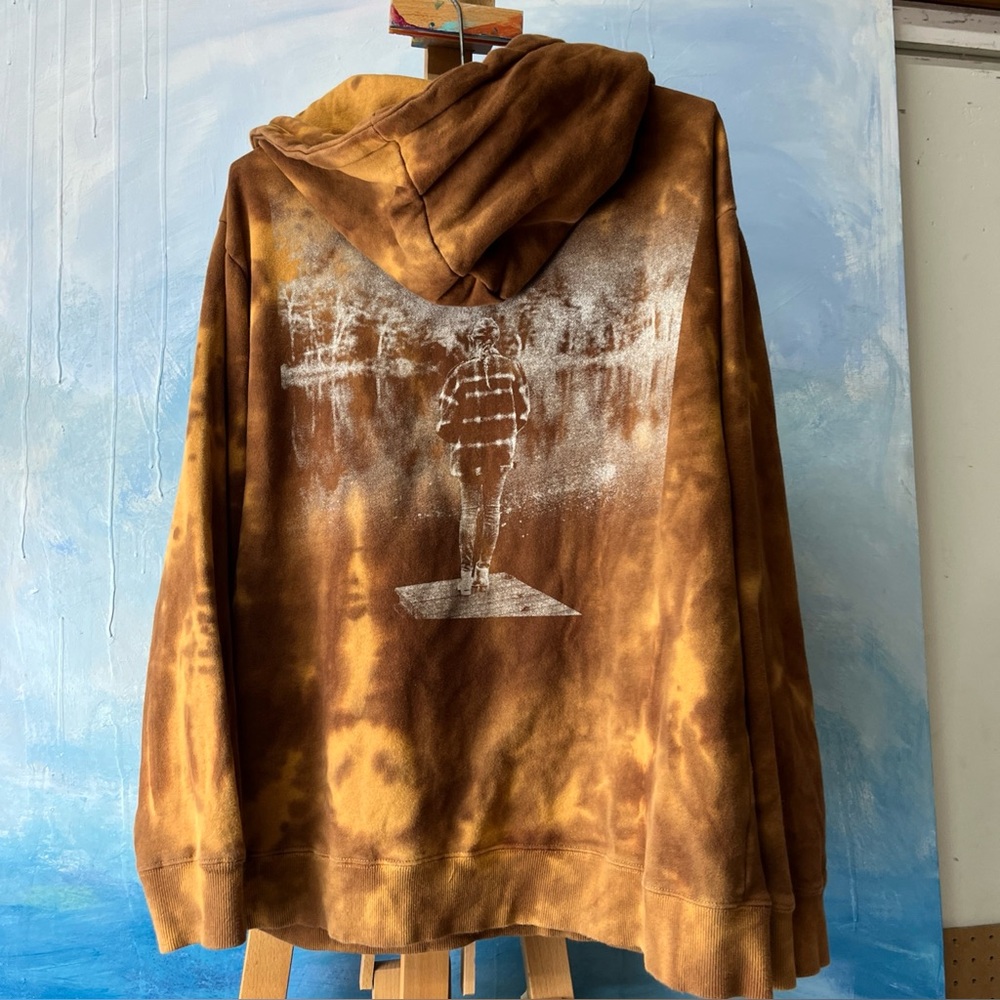 Taylor Swift Evermore Bleach Dyed Hoodie Right Where You Left Me Size L XL - Picture 2 of 8